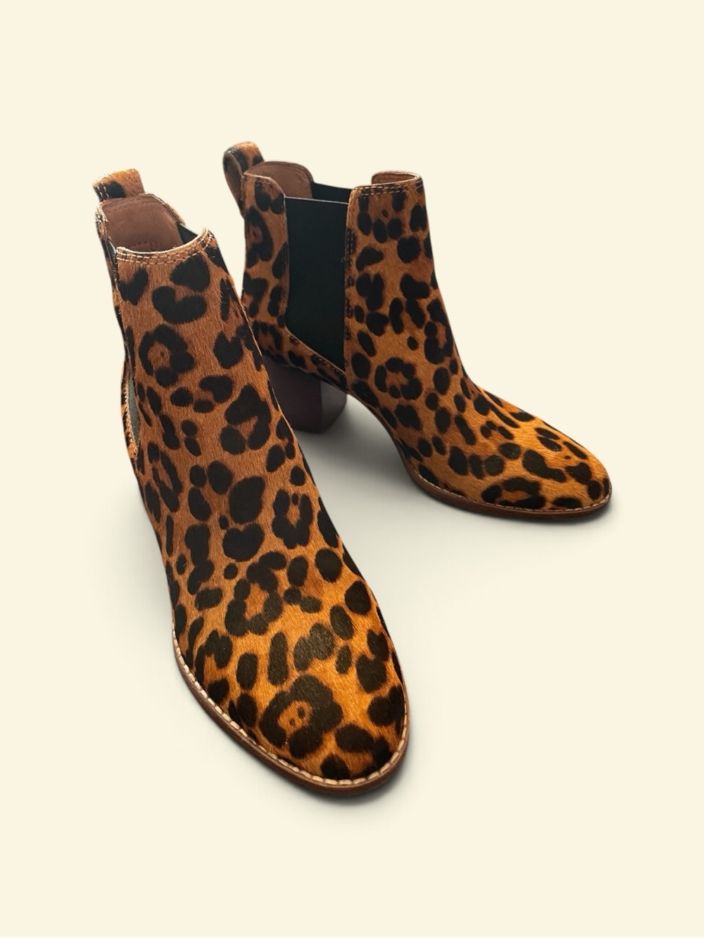 Madewell The Regan Bootie on Leopard Calf Hair, size 7.5